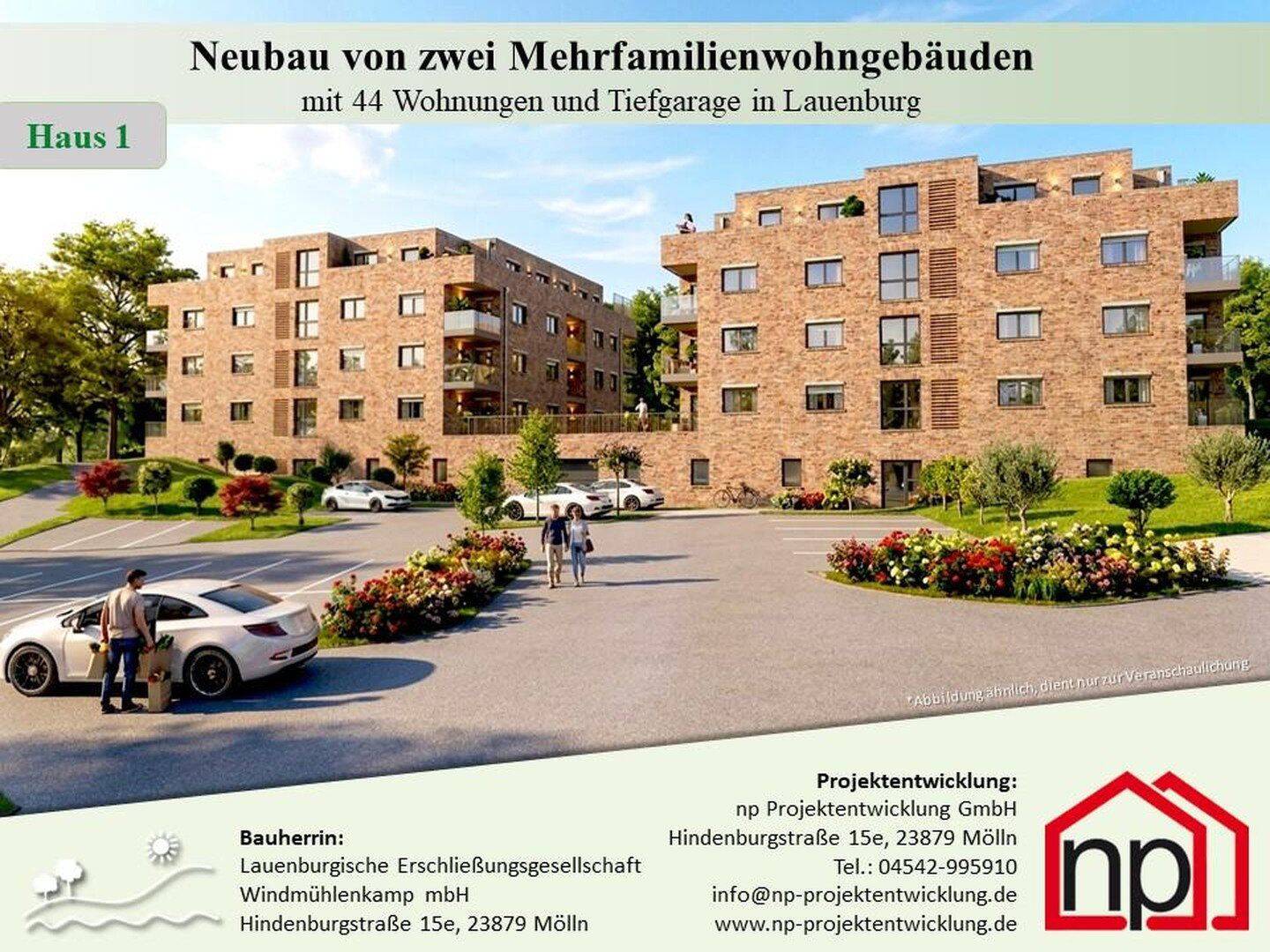 2 Zimmer 1. OG Neubau-Eigentumswohnung 1.11, 21481 Lauenburg/Elbe