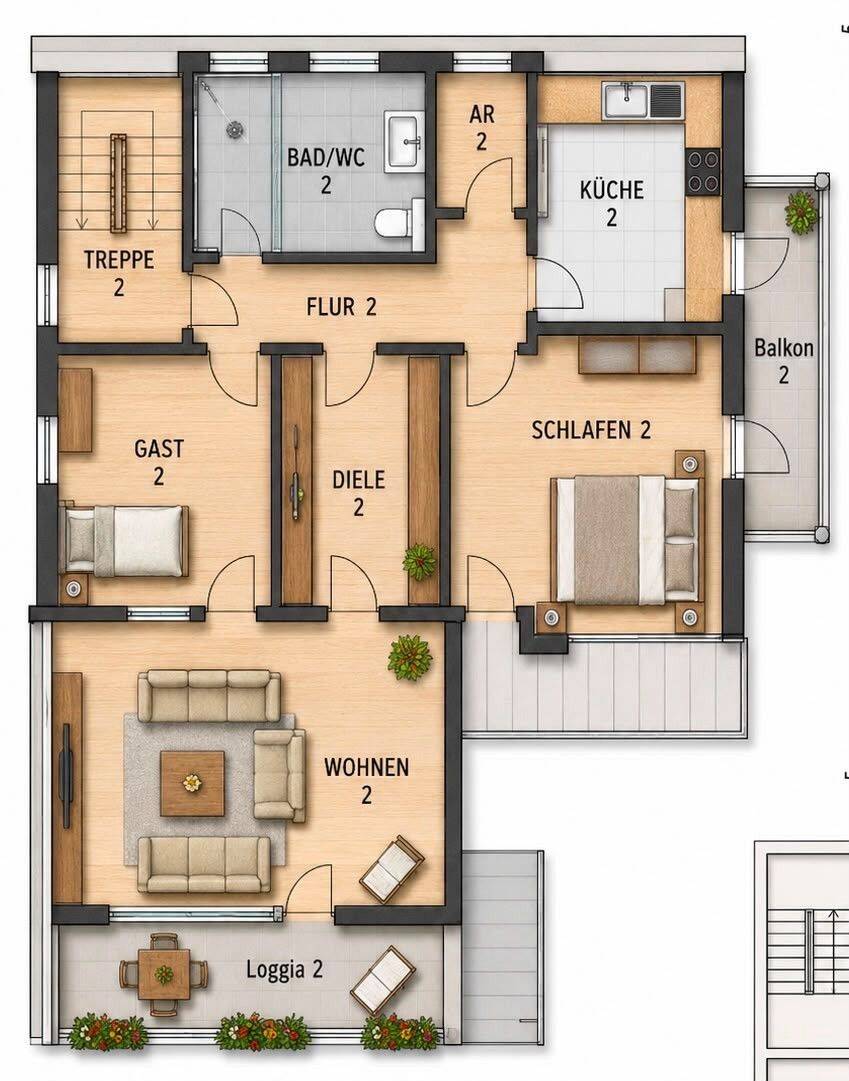 Helle freundliche und großzügige 3-Zimmer-Dachwohnung mit Balkon und Gartennutzung!, 91282 Betzenstein