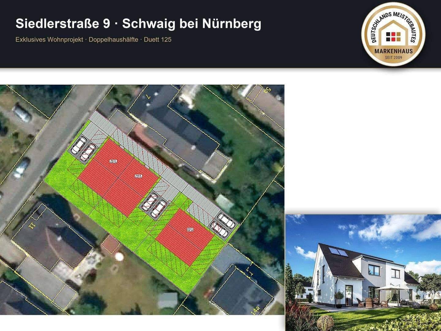Schwaig: Neubau DHH| Komplettpreis inkl. Grundstück & Baunebenkosten, 90571 Schwaig b. Nürnberg