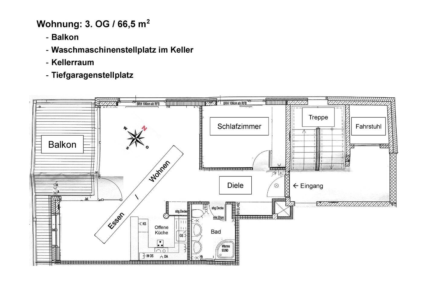Helle möblierte 2,5-Zimmer-Wohnung mit Balkon, Tiefgarage und Aufzug am Kuhberg, 89077 Ulm (Söflingen Weststadt)