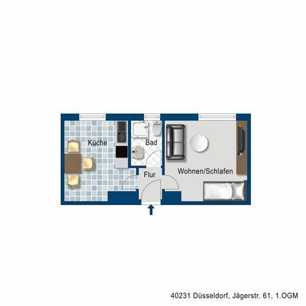 Nachmieter zum 15.08 gesucht: Single-Wohnung in Düsseldorf-Eller, 40231 Düsseldorf (Eller Lierenfeld)