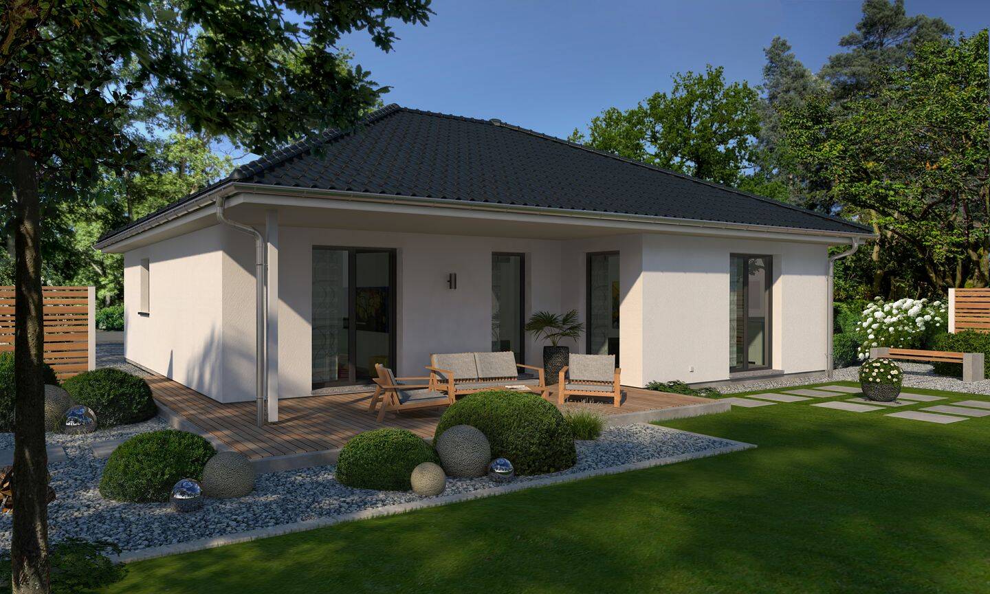 Winkelbungalow 108 massiv gebaut, Preis inkl. Grundstück, 66851 Hauptstuhl