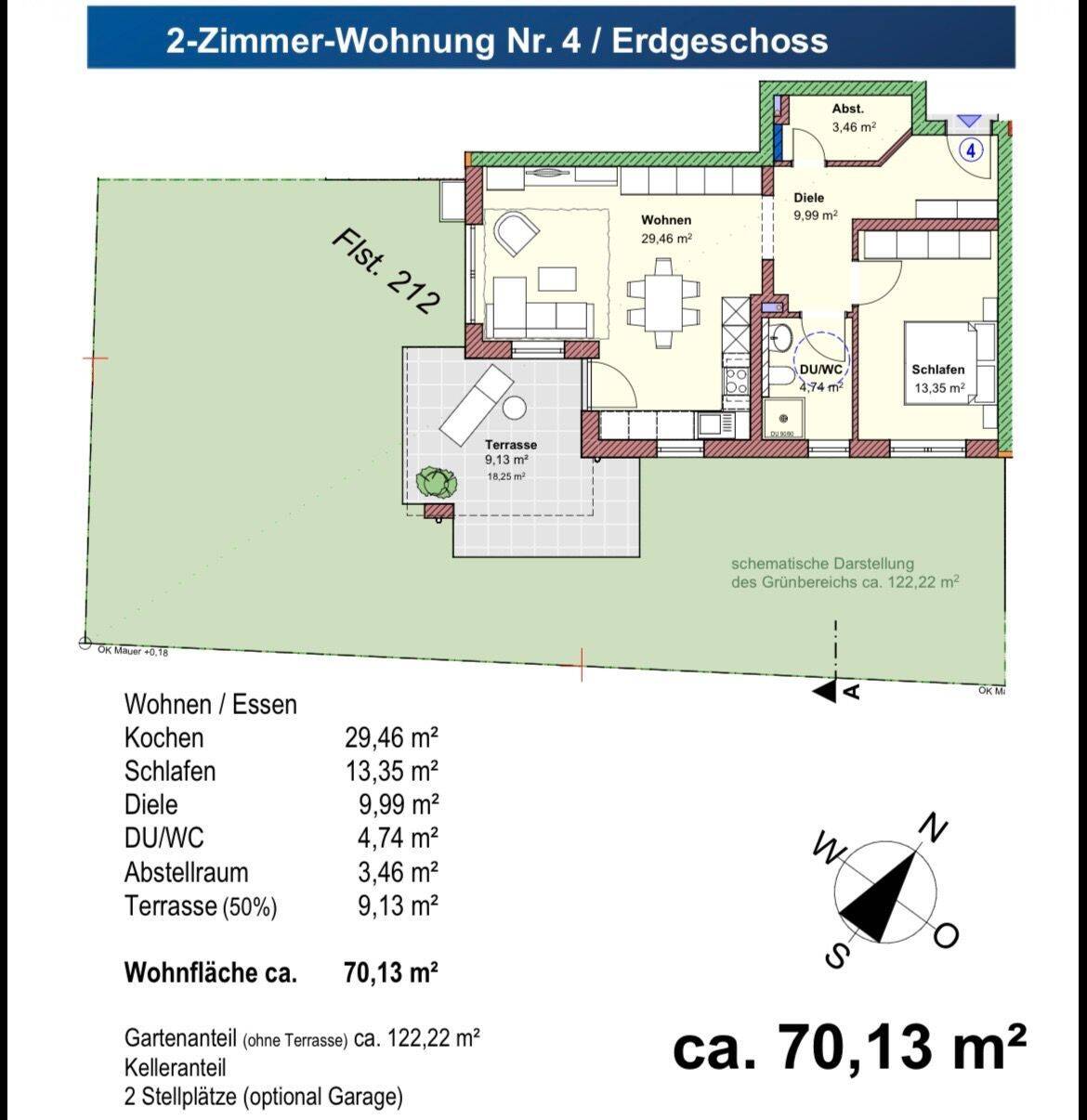 Neuvermietung/Erstbezug: 2-Zimmer-Wohnung – 70 qm – EG – eigener Garten – von privat, ohne Makler, 89287 Bellenberg