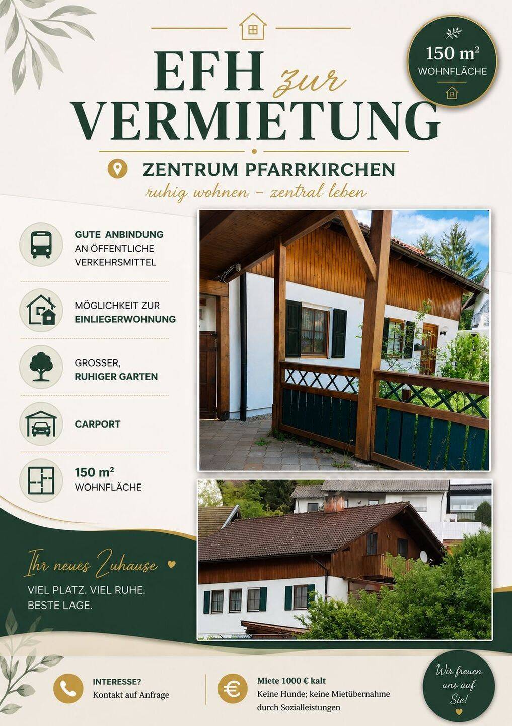 Haus in Pfarrkirchen zu vermieten, 84347 Pfarrkirchen