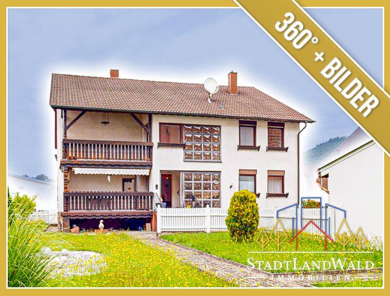 Wohnen, vermieten, weiterdenken – Solides Zweifamilienhaus mit Garten und Garagen im Ortskern, 66996 Fischbach bei Dahn