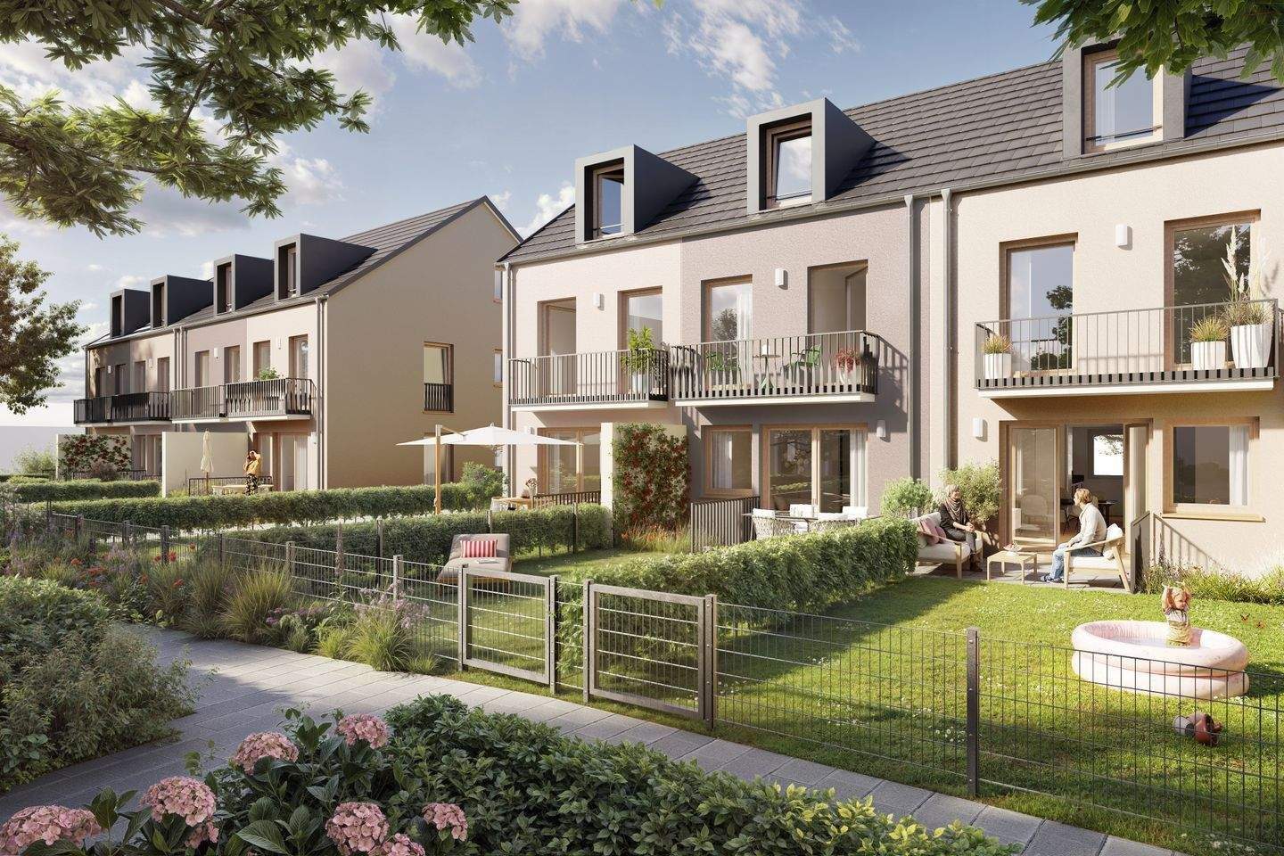 Charmantes Reihenendhaus mit Terrasse, eigenem Garten und Balkon, 85609 Aschheim