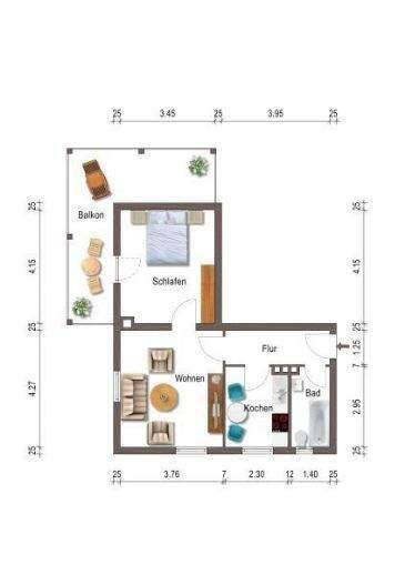 BI-Brake – vermietete EG-ETW – 2 Zimmer, Küche + Bad, großer Balkon, Parkplatz + Keller – Holzdielenboden, 33729 Bielefeld (Altenhagen Brake Milse)