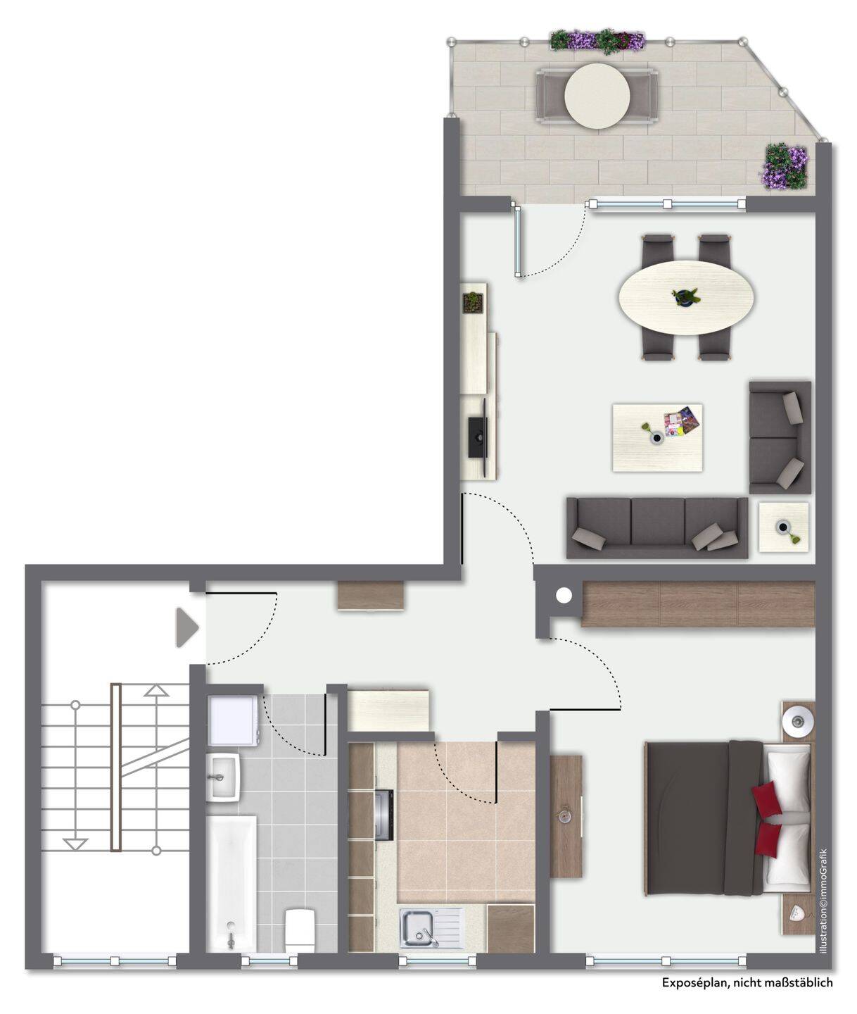 Möblierte 2-Zimmer-Wohnung mit Balkon in Ebermannstadt – ideal für Lehrkräfte und Referendare, 91320 Ebermannstadt