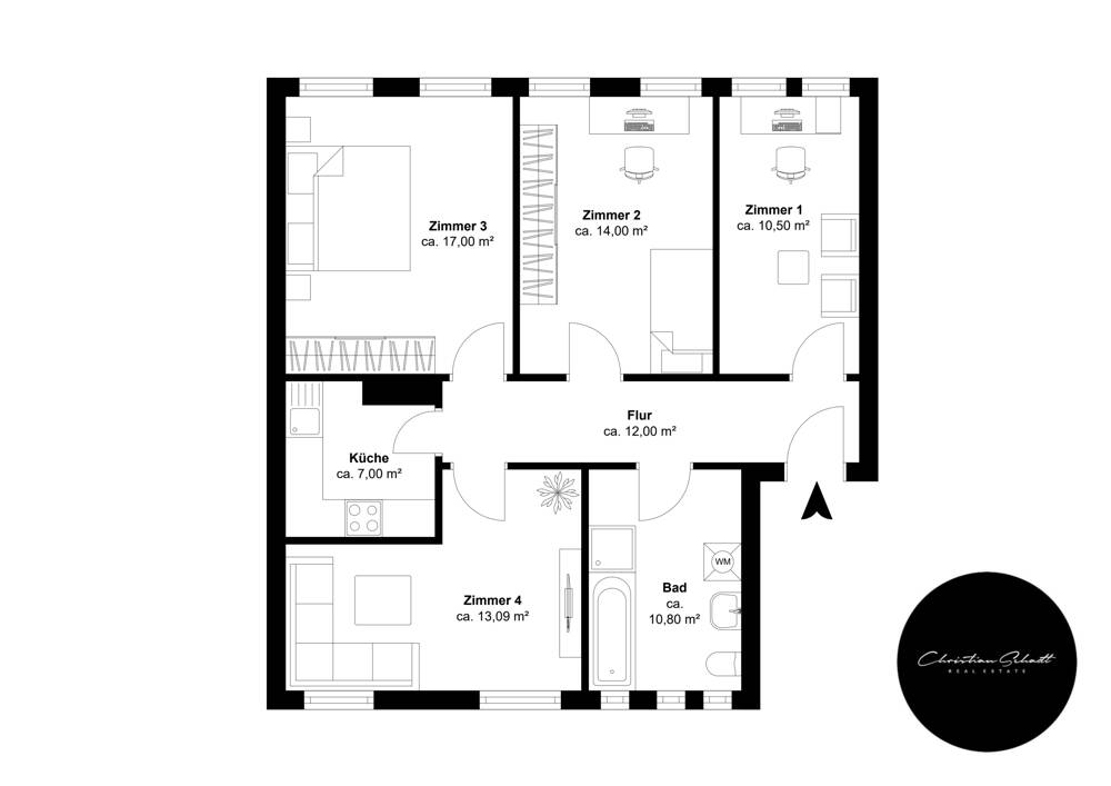 1. Bezug nach Sanierung +++TOP+++ 4-Raum Wohnung in Gohlis; citynah, 4157 Leipzig (Gohlis-Mitte Gohlis-Nord Möckern)