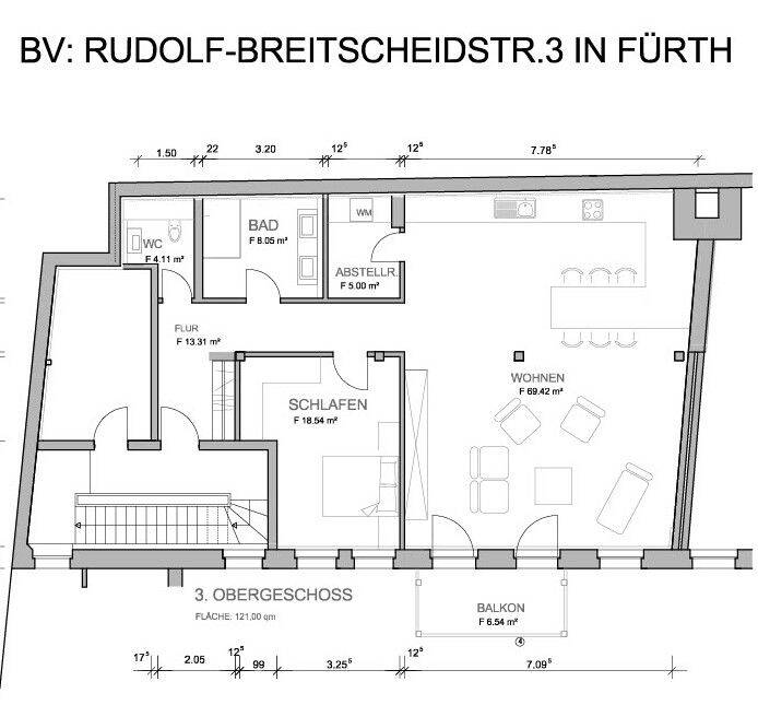 Sonnige Loft-Wohnung mit Balkon, Fürth Mitte, 90762 Fürth (Innenstadt)