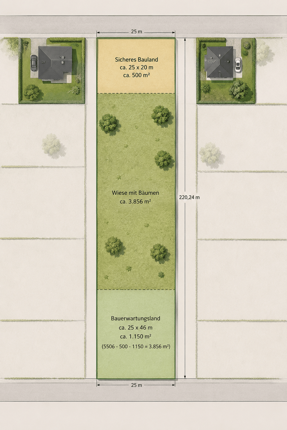 Großzügiges 5.506 m² Grundstück | Bauland + Bauerwartungsland + Wiese | Entwicklungspotenzial, 6901 Kemberg
