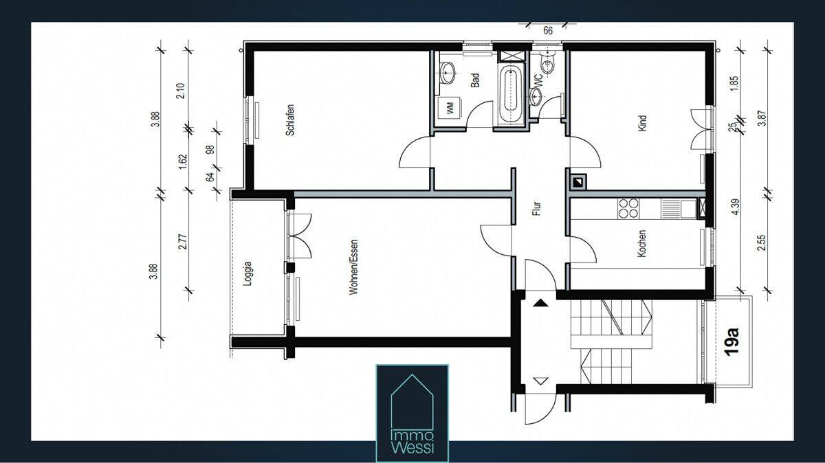 Gut geschnittene 3 Zimmer-Wohnung mit Balkon und Stellplatz in Ettlingen, 76275 Ettlingen