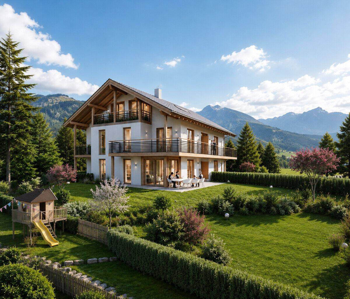 Maximale Privatsphäre: Neubau Landhausvillen-Hälfte mit Panoramabergblick – Schliersee-Neuhaus, 83727 Schliersee