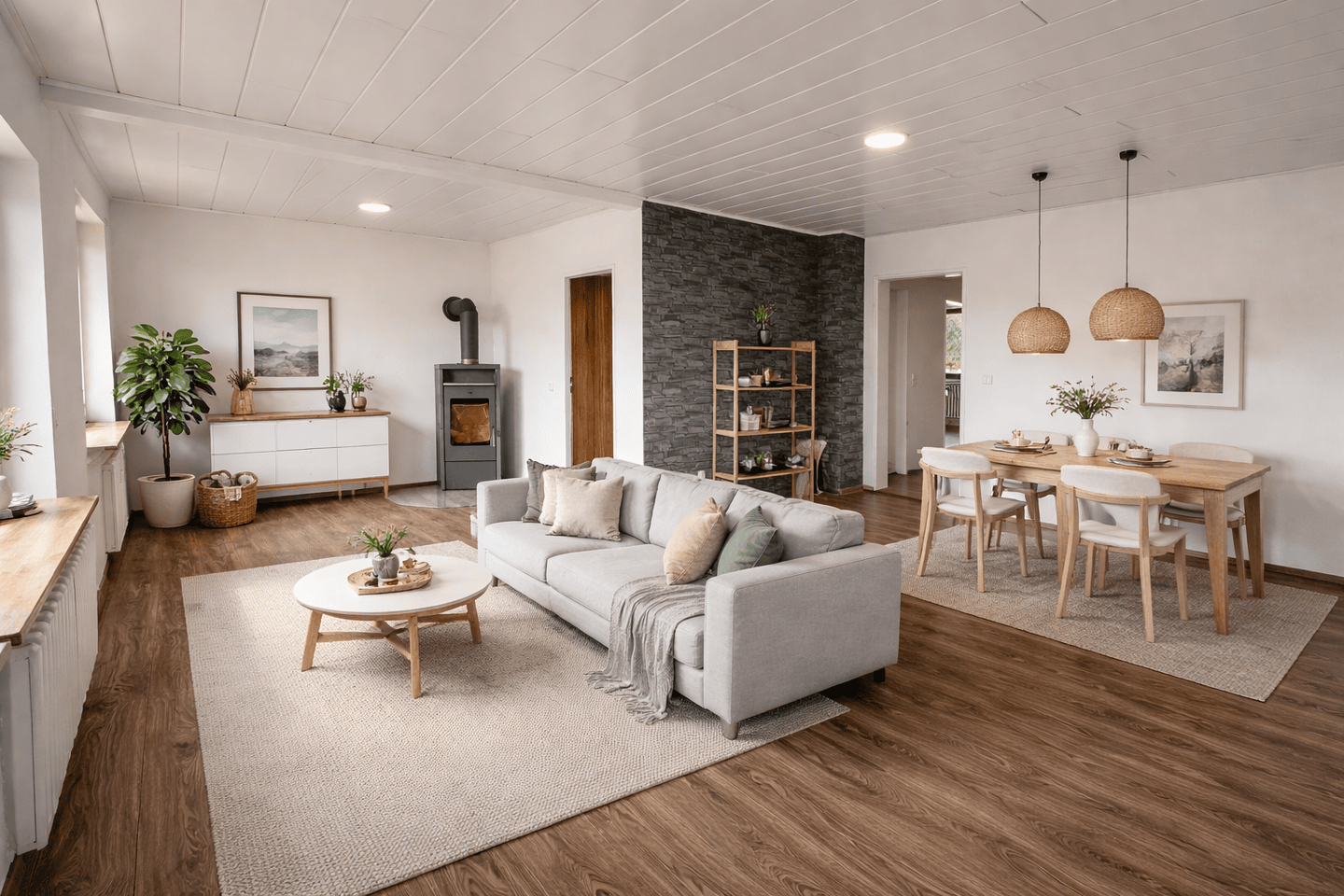 Schöne 2-Zimmerwohnung mit EBK, Schwedenofen & Balkon mit Blick ins Grüne, 97490 Poppenhausen