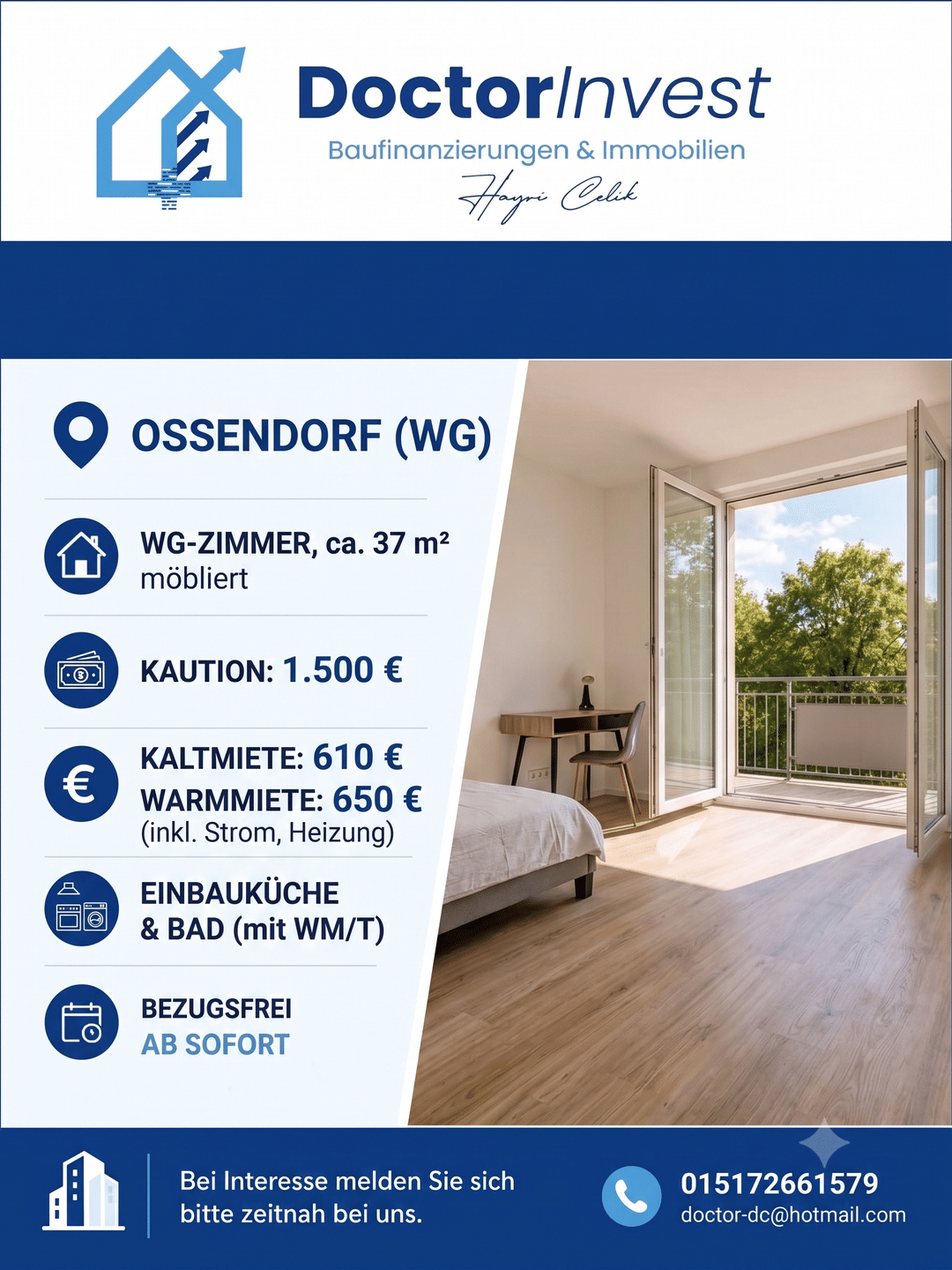 Voll möbliertes WG-Zimmer, 50827 Köln (Ehrenfeld Bickendorf Neuehrenfeld Ossendorf)