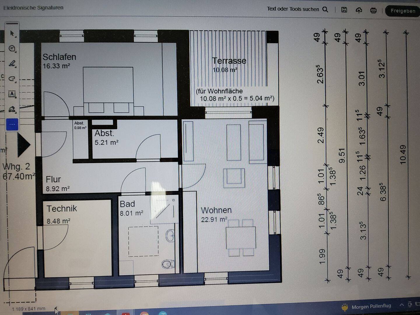 Neubau 2-Zimmerwohnung 2, Erstbezug mit 67,40 qm im EG mit Terrasse, Barrierefrei, Glasfaseranschluss, Lift, Stellplatz, Küche, Spielplatz, Wärmepumpe, 27356 Rotenburg (Wümme)
