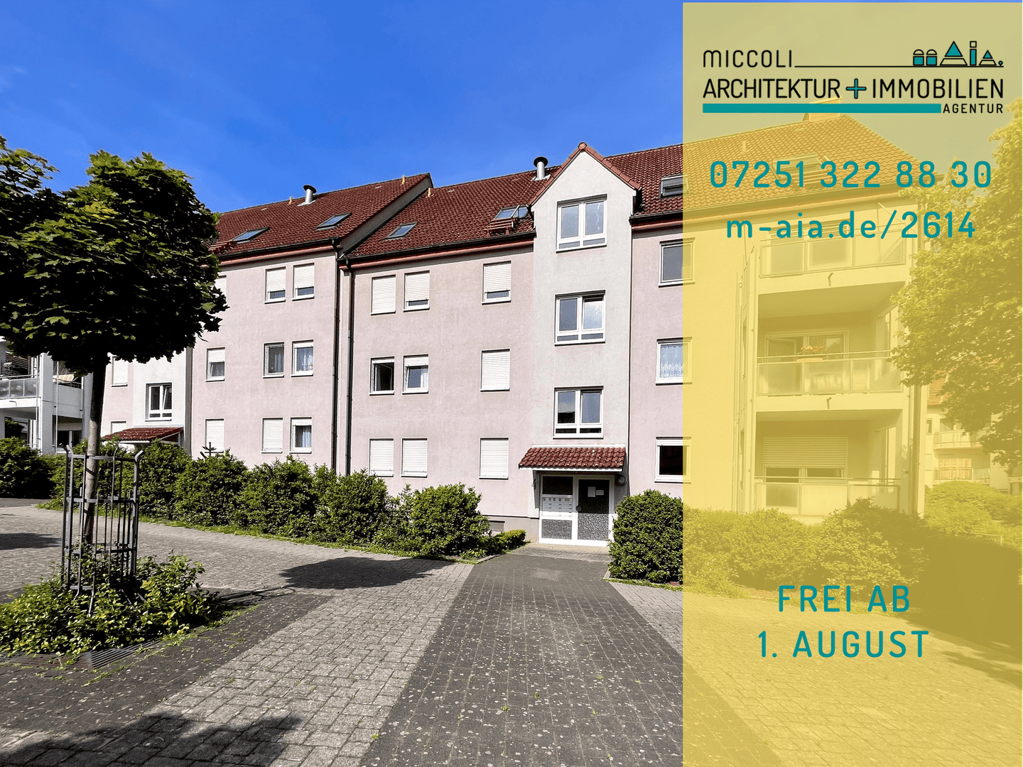 Bes. 10.7.: Helle Wohnung mit West-Balkon und Stellplatz in ruhiger Lage – für eine Einzelperson, 76646 Bruchsal