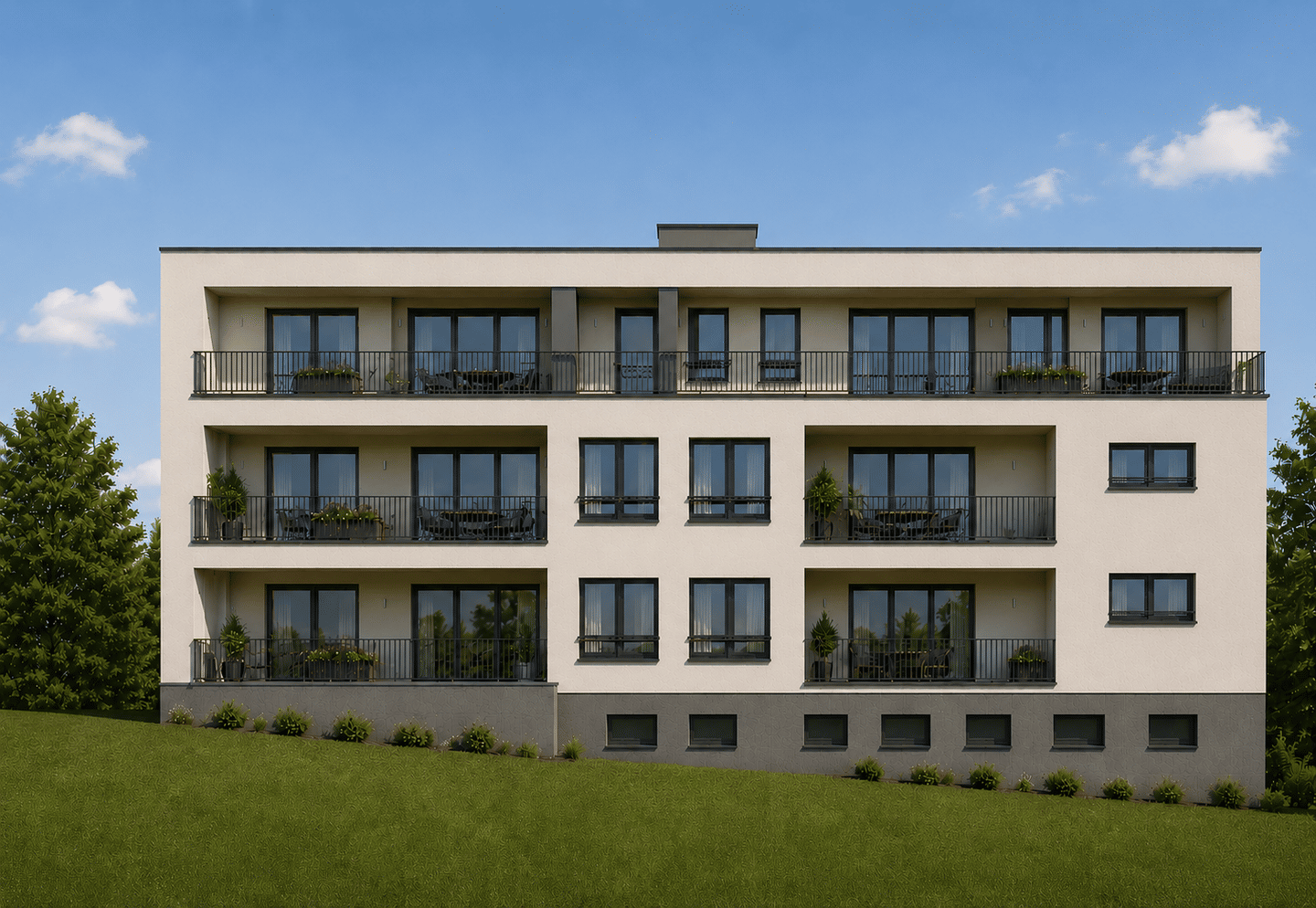 Neubau Eigentumswohnung mit Aufzug, Tiefgarage und zwei Balkonen, 76307 Karlsbad