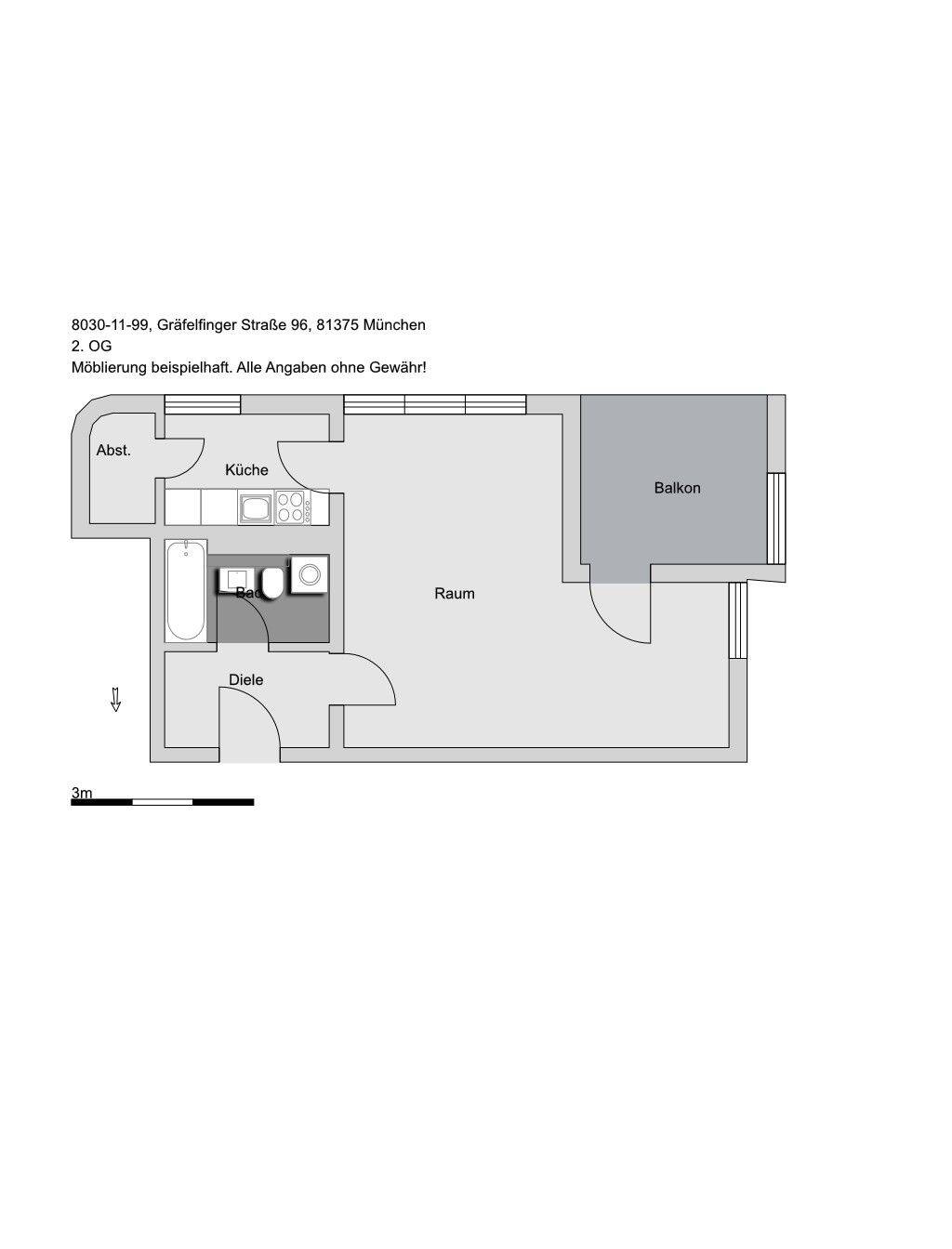 gemütliche 1,0-Zimmer-Wohnung in Hadern mit Balkon, 81375 München (Hadern)