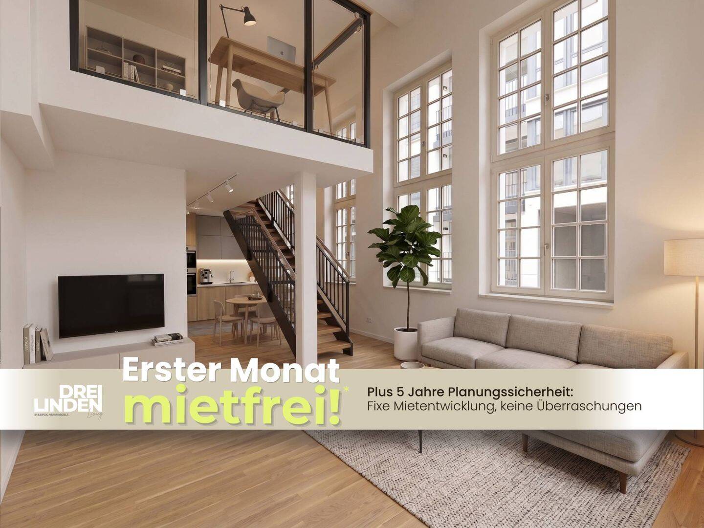 ++ EXKLUSIVER NEBUBAU: Traumhafte 2-Zimmer-Maisonette-Wohnung mit Terrasse im Wohnquartier DREILINDEN Living ++, 4177 Leipzig (Altlindenau Lindenau)