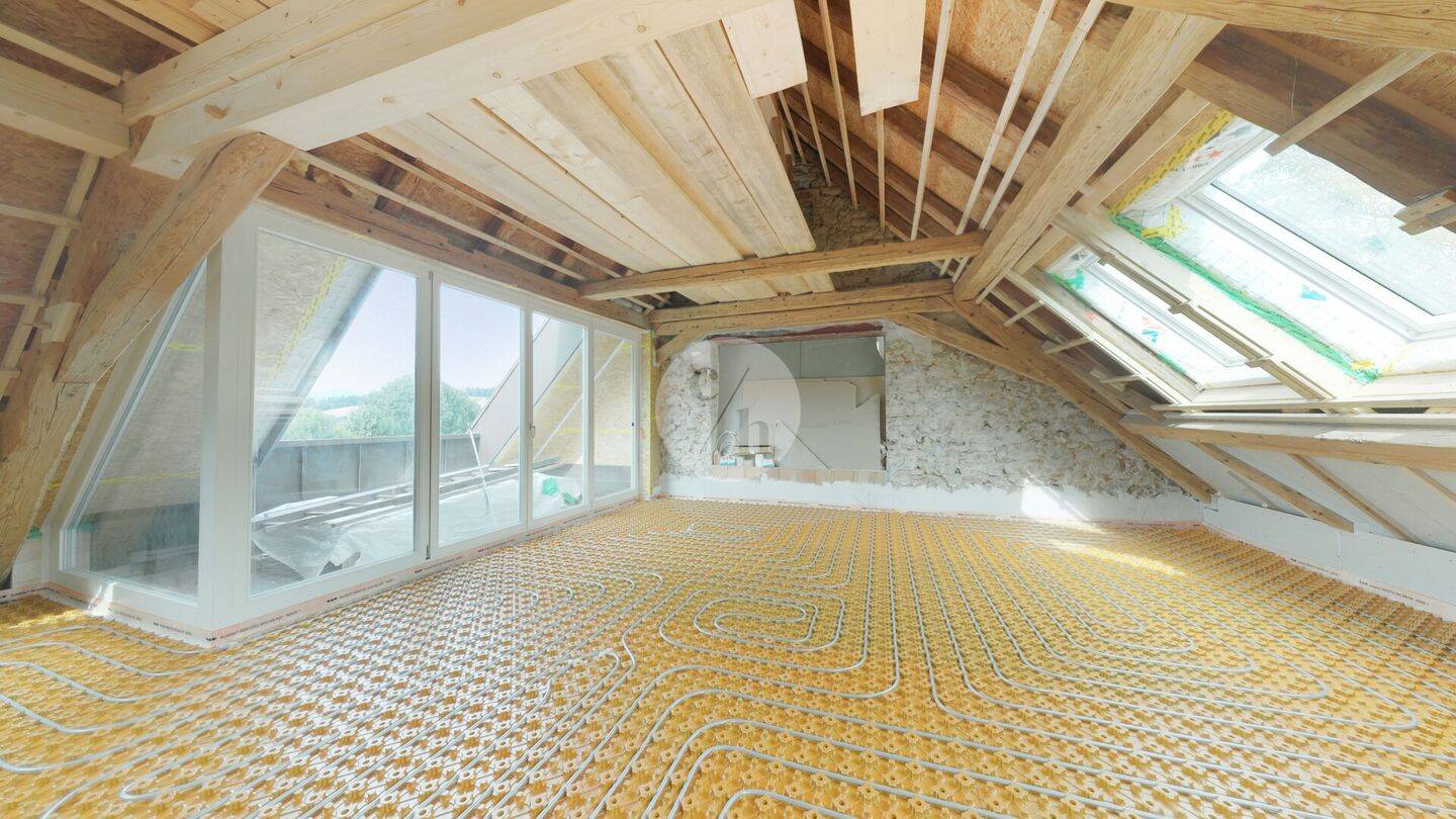 Exklusive Loft-Atmosphäre im historischen Hirschen I 3 Zi. DG-Wohnung mit Loggia zur Miete, 79254 Oberried