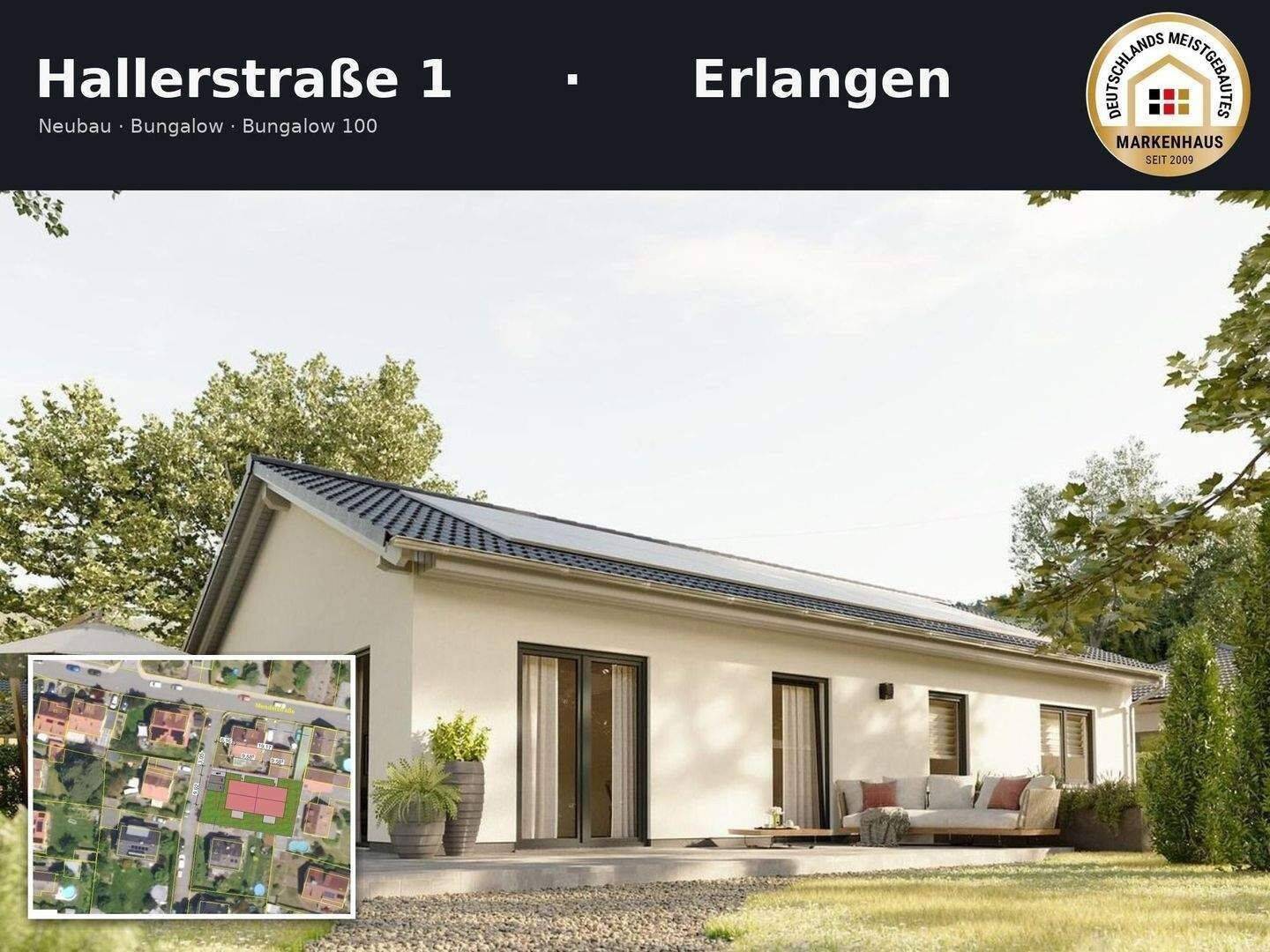 Erlangen: Neubau Bungalow | Komplettpreis inkl. Grundstück & Baunebenkosten, 91058 Erlangen (Bruck Eltersdorf Erlangen-Süd Sebaldussiedlung Tennenlohe)