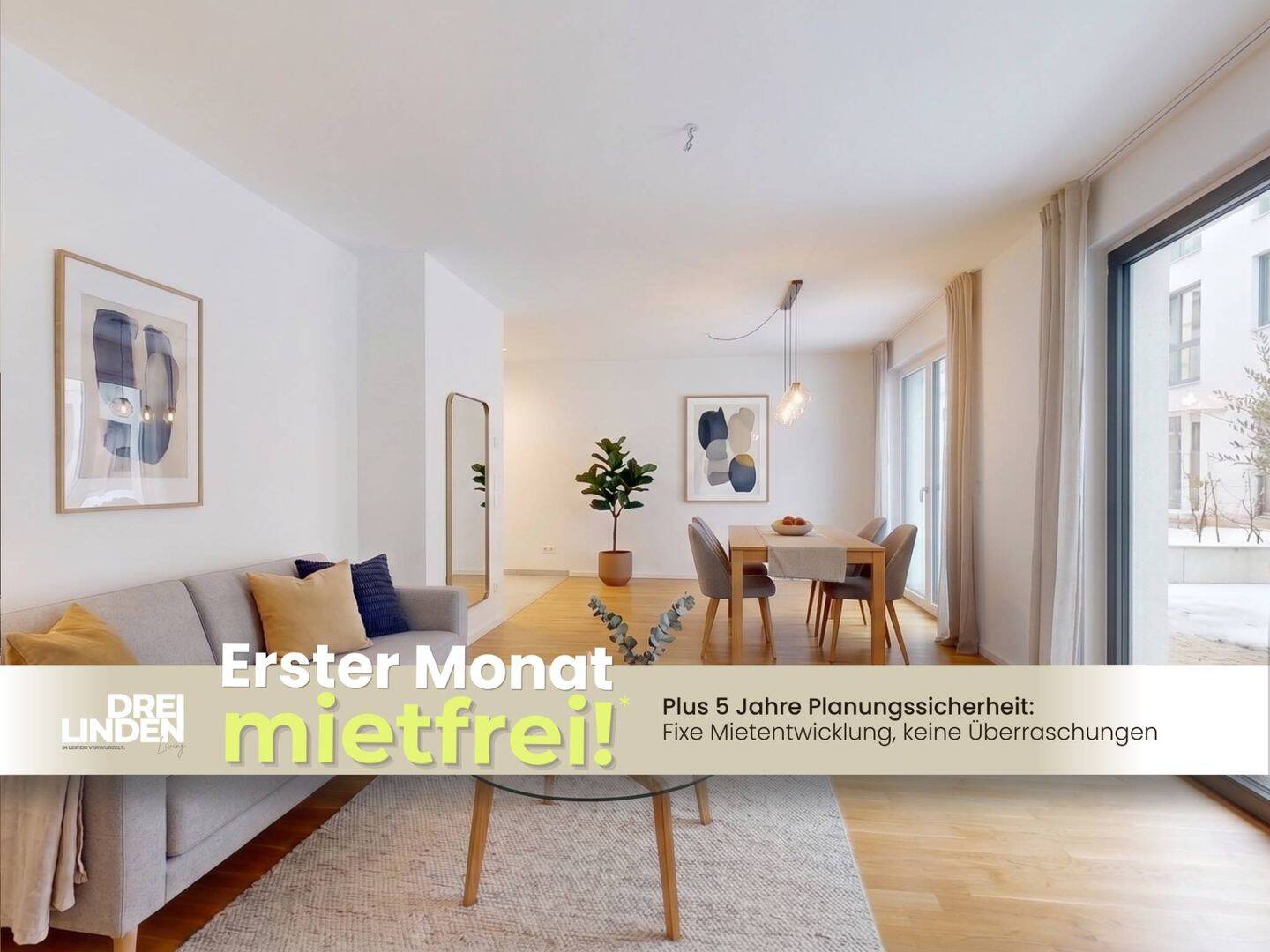 **1 NKM FREI** Großzügige 2-Zimmer-Wohnung mit zwei Terrassen im Neubauquartier DREILINDEN Living, 4177 Leipzig (Altlindenau Lindenau)