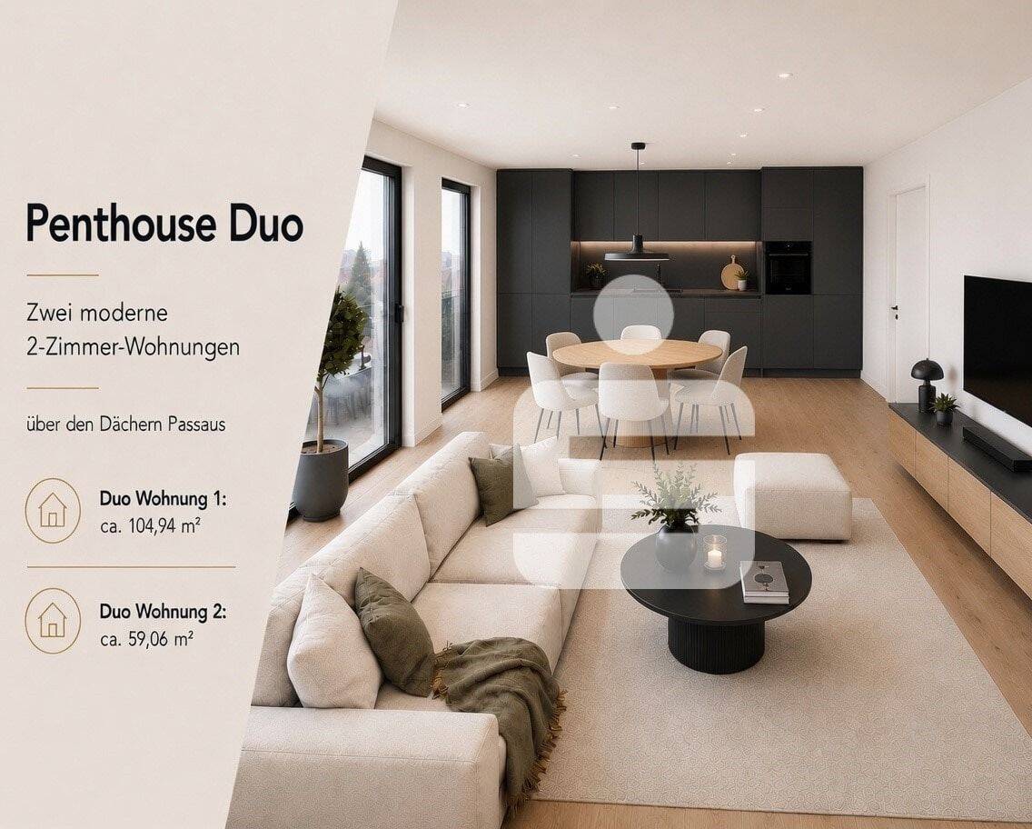 Penthouse Living – Exklusive Duo-Wohnung in Passau!, 94032 Passau (Altstadt Haidenhof-Nord Haidenhof-Süd Innstadt)