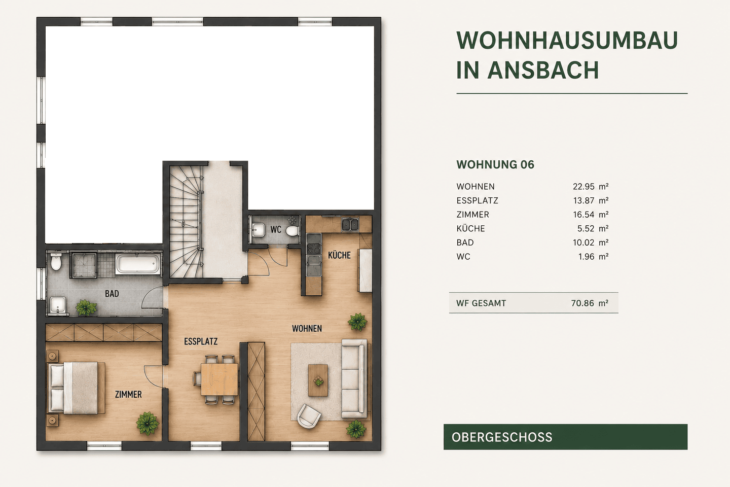Eigentumswohnung im Denkmalobjekt in der Ansbacher Innenstadt, 91522 Ansbach