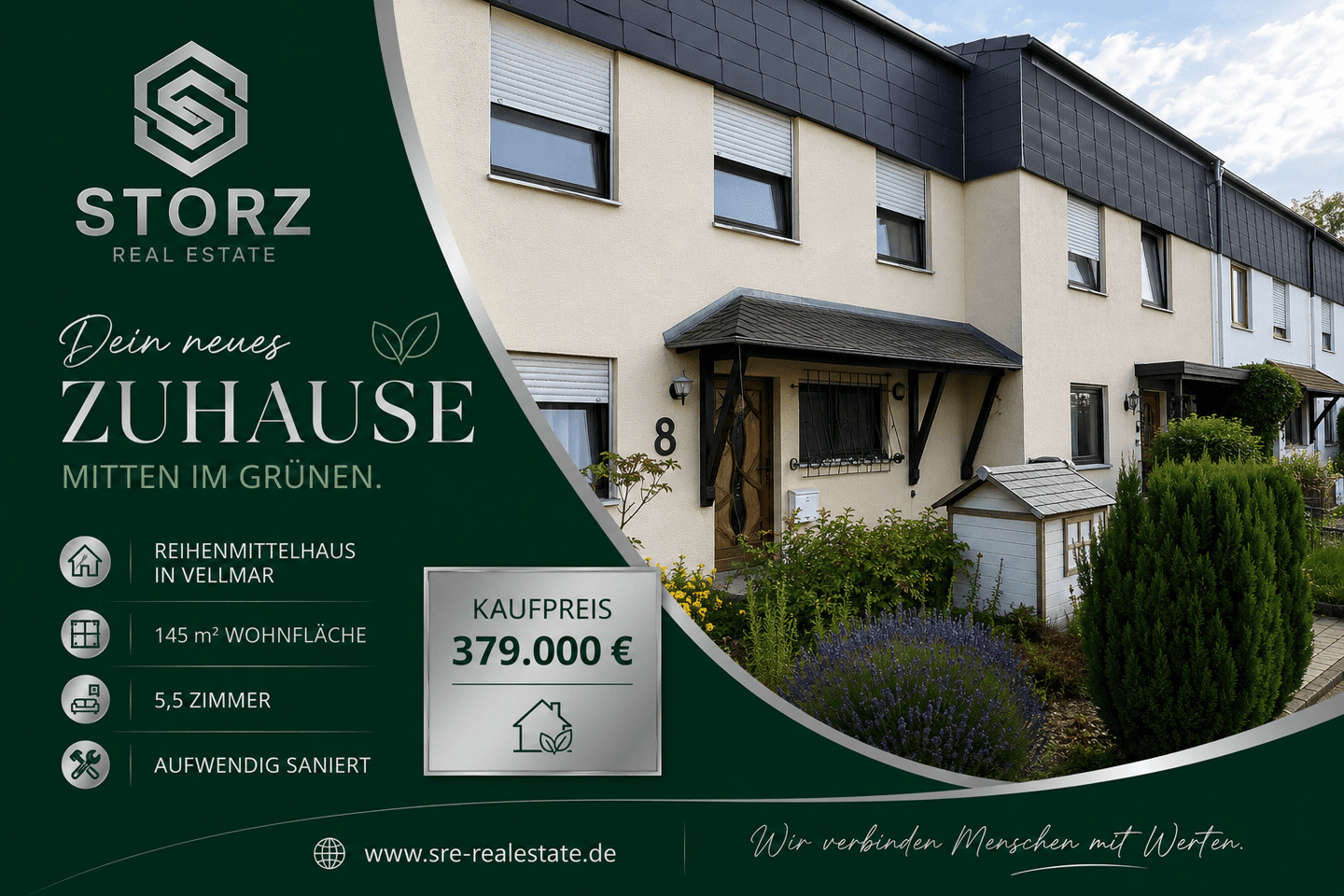Dein neues Zuhause mitten im Grünen Reihenmittelhaus, 34246 Vellmar (Hof Mondschirm)
