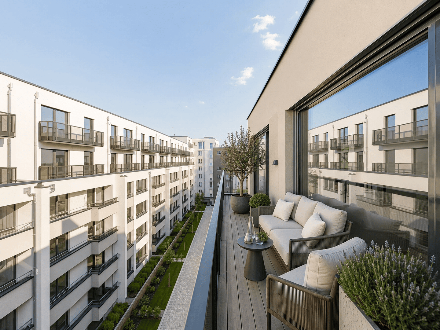 3-Zimmer Penthousewohnung im MayQuartier – Verkäufer trägt Grunderwerbsteuer – 12047 Berlin – Bild 1 von 10