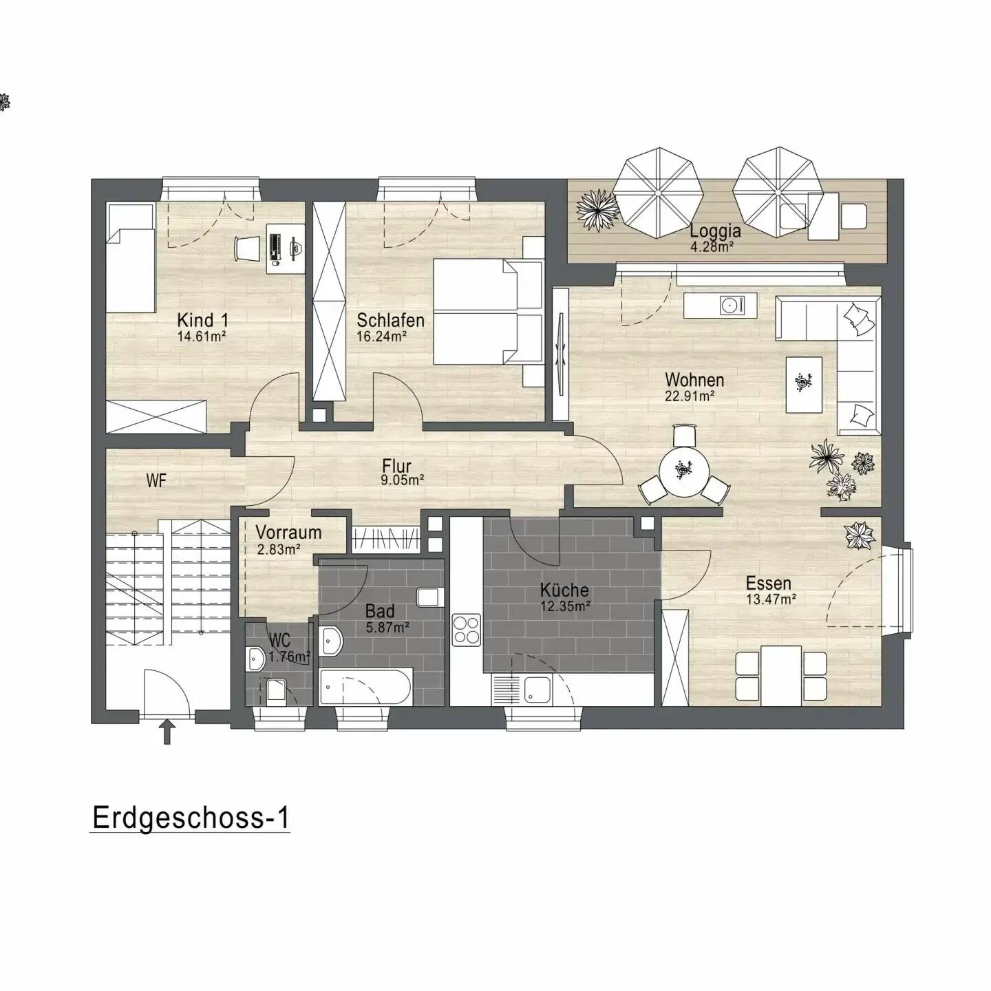Erdgeschoss 4 Zimmer Wohnung auf 103,43 m² – Balkon- Zugang zum Garten möglich – Weiden Ost zu verkaufen, 92637 Weiden i.d. OPf. (Weiden)