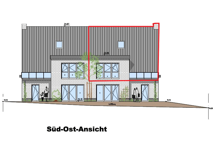 Zur Miete – Neubau-Maisonette mit Dachterrasse und eigenem Stellplatz an der niederl. Grenze, 47559 Kranenburg