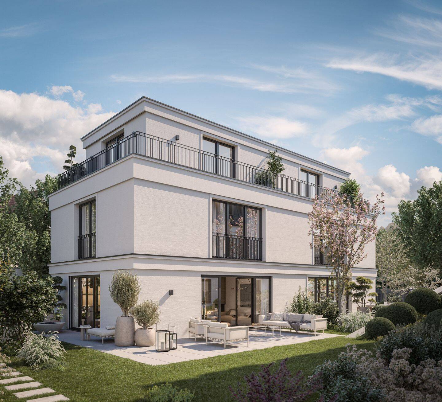 Neubau – Elegante Doppelhaushälfte in idyllischer Lage, 81929 München (Bogenhausen Trudering-Riem)