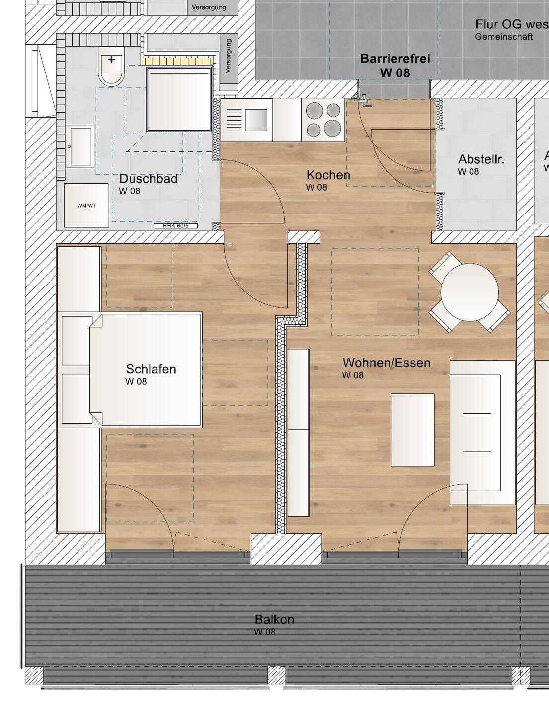 2 Zimmer OG Wohnung mit Südbalkon