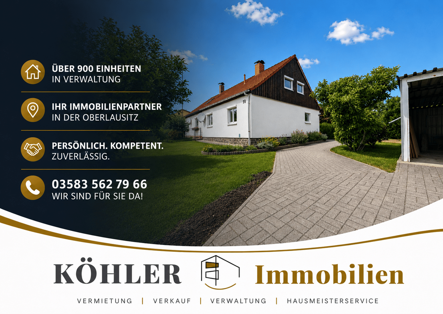 Doppelhaushälfte mit großem Grundstück, zwei Garagen und neuer Heizung in Olbersdorf, 2785 Olbersdorf