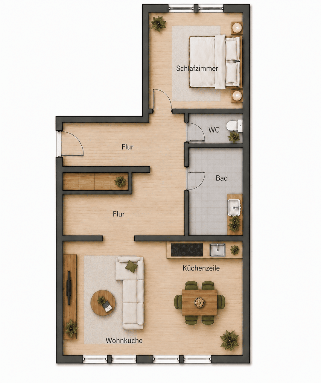 ***Studentenwohnheim*** 2-Zimmer-Wohnung in der Altstadt von Würzburg, 97070 Würzburg (Altstadt)