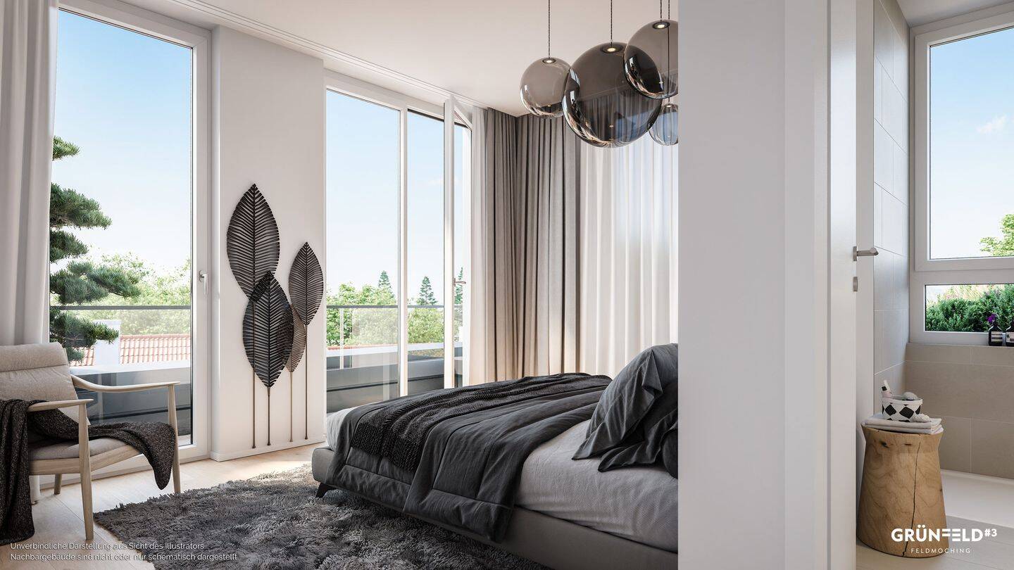 Helle 4-Zi.-Whg. mit geschützter Süd-Loggia und 2 Tageslichtbädern, davon 1x en suite, 80995 München (Allach-Untermenzing Feldmoching-Hasenbergl Moosach)