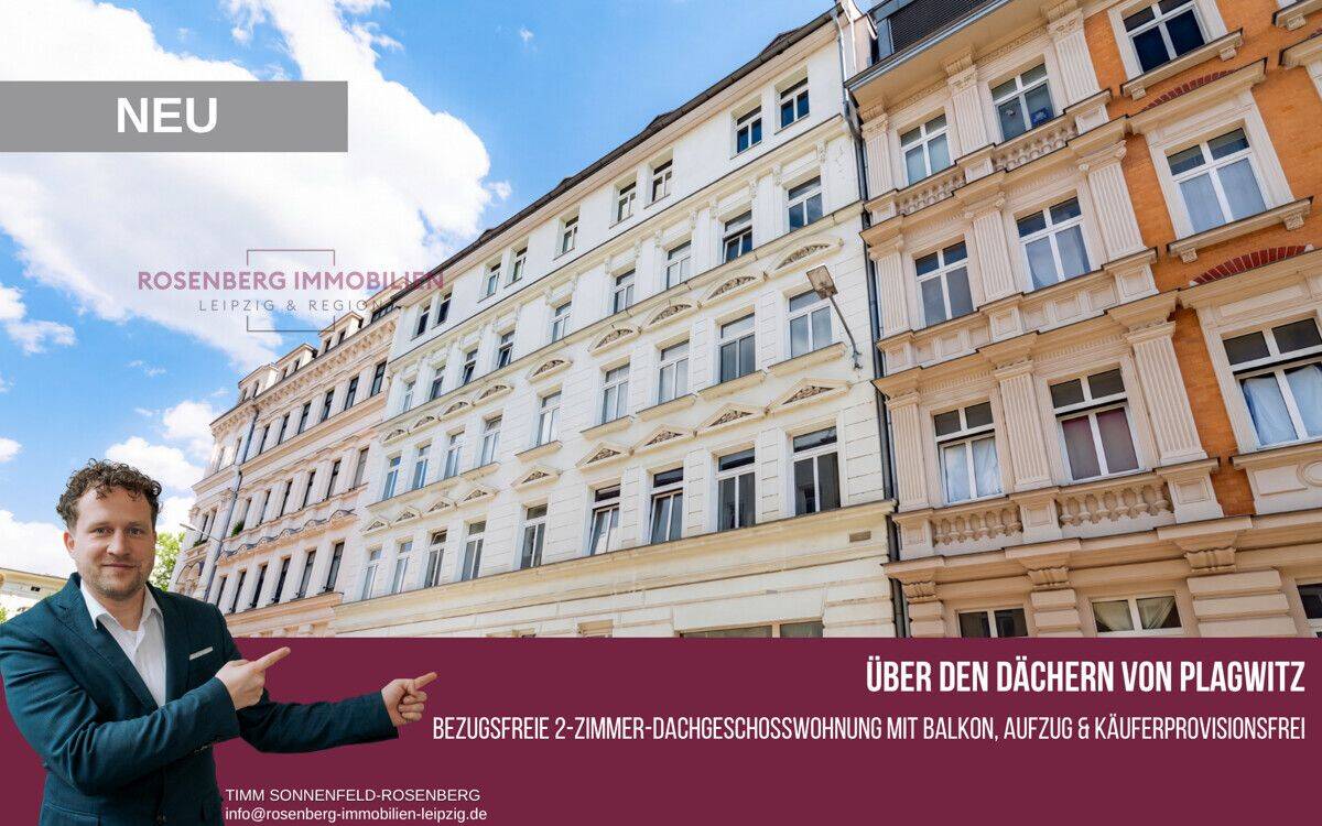 *bezugsfrei*Über den Dächern von Plagwitz: bezugsfreie 2-Zimmer-Wohnung mit Balkon – provisionsfrei, 4229 Leipzig (Kleinzschocher Plagwitz Schleußig)