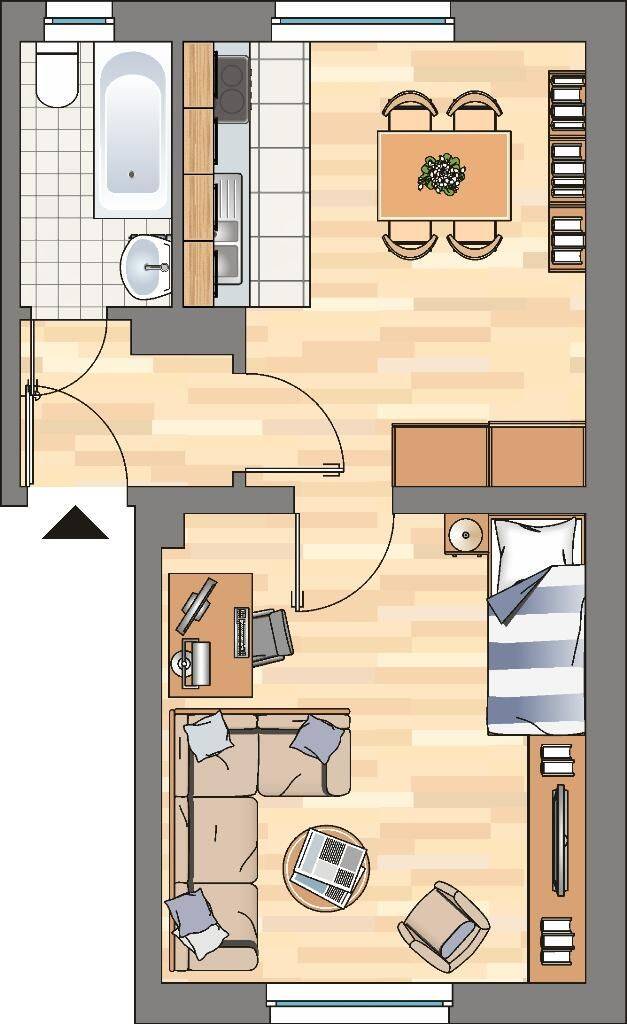 1-Zimmer-Wohnung in Herne Mitte bezugsfertig, 44629 Herne (Baukau-Ost Herne-Mitte Horsthausen)