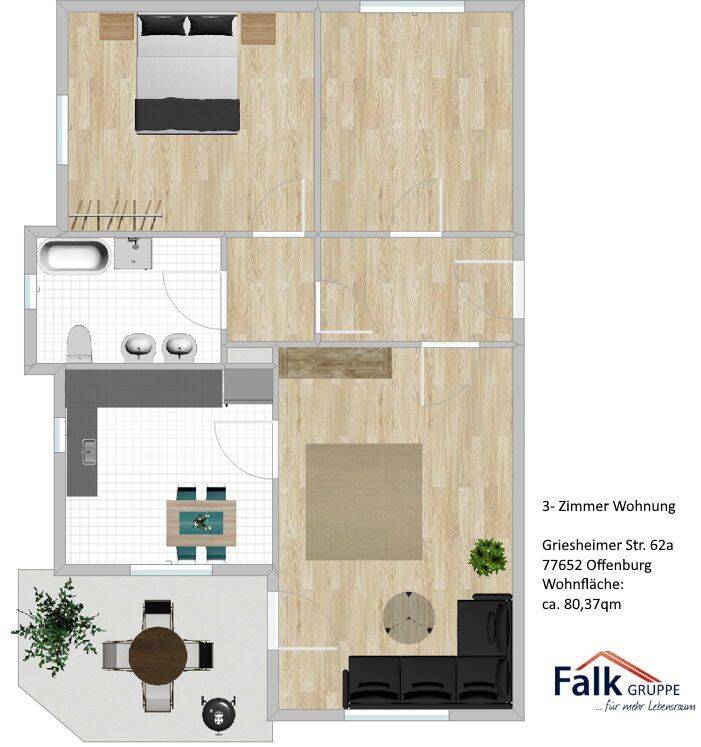 3-Zimmer-Wohnung in Griesheim/Offenburg, 77652 Offenburg