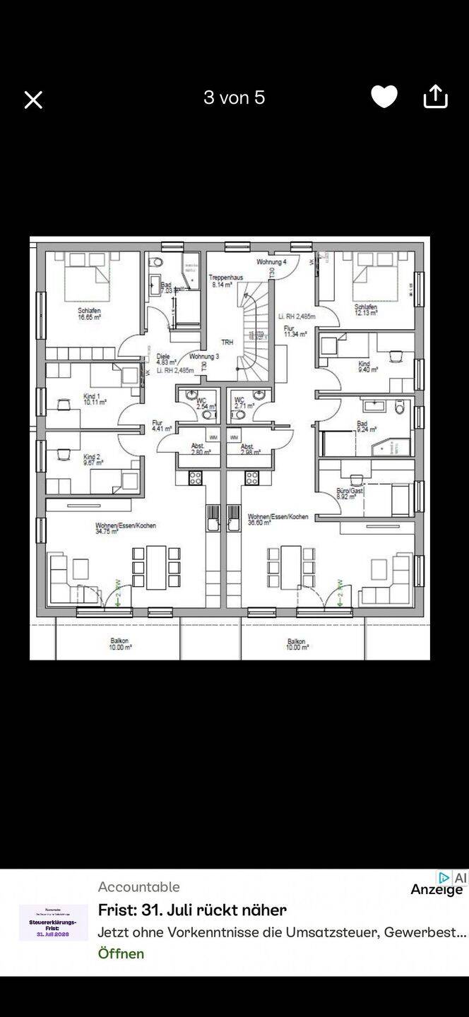Hochwertige 4-Zimmer-Neubauwohnung Erstbezug mit großem überdachtem Balkon, 73479 Ellwangen (Jagst)