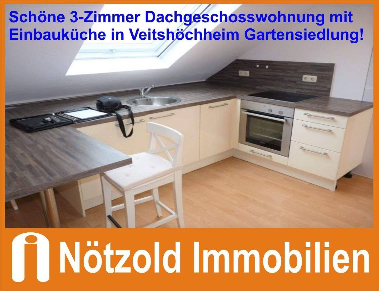 +++ Schöne 3-Zimmer Dachgeschosswohnung mit Einbauküche in Veitshöchheim! +++, 97209 Veitshöchheim