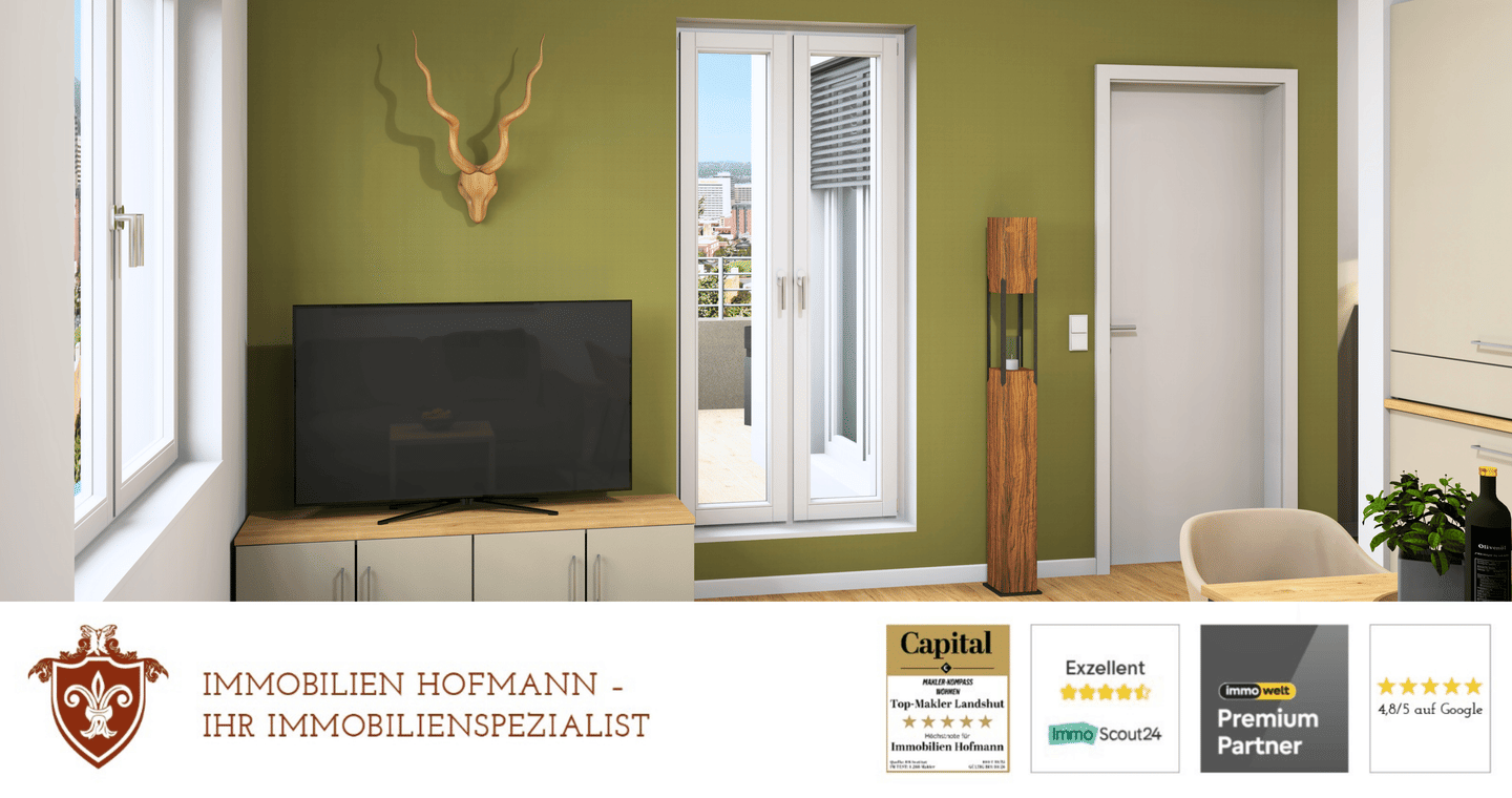 Modern wohnen in Landshut: Vollmöblierte 2-Zimmer-Wohnung mit Balkon, 84036 Landshut