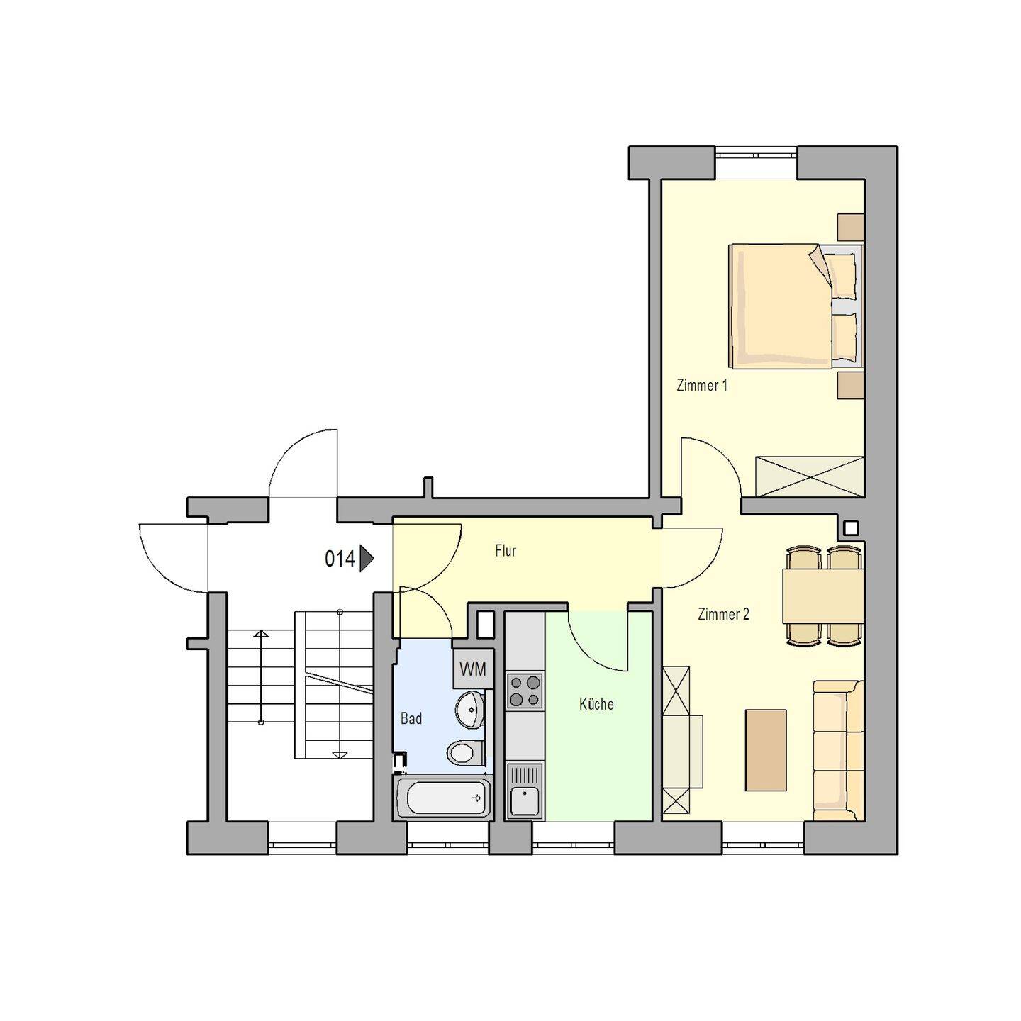 2-Zimmer-Wohnung in Ziegelstein, 90411 Nürnberg