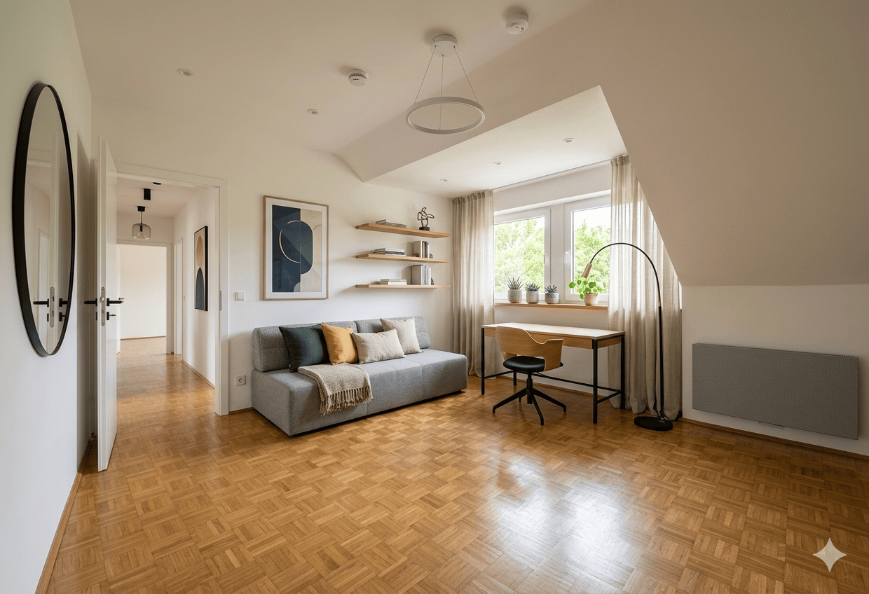Dachgeschoss mit 62m² Ausbaupotential in Ruhrnähe (200 m) | 2,5 Raum | Parkett | neue Heizkörper, 45276 Essen (Steele)