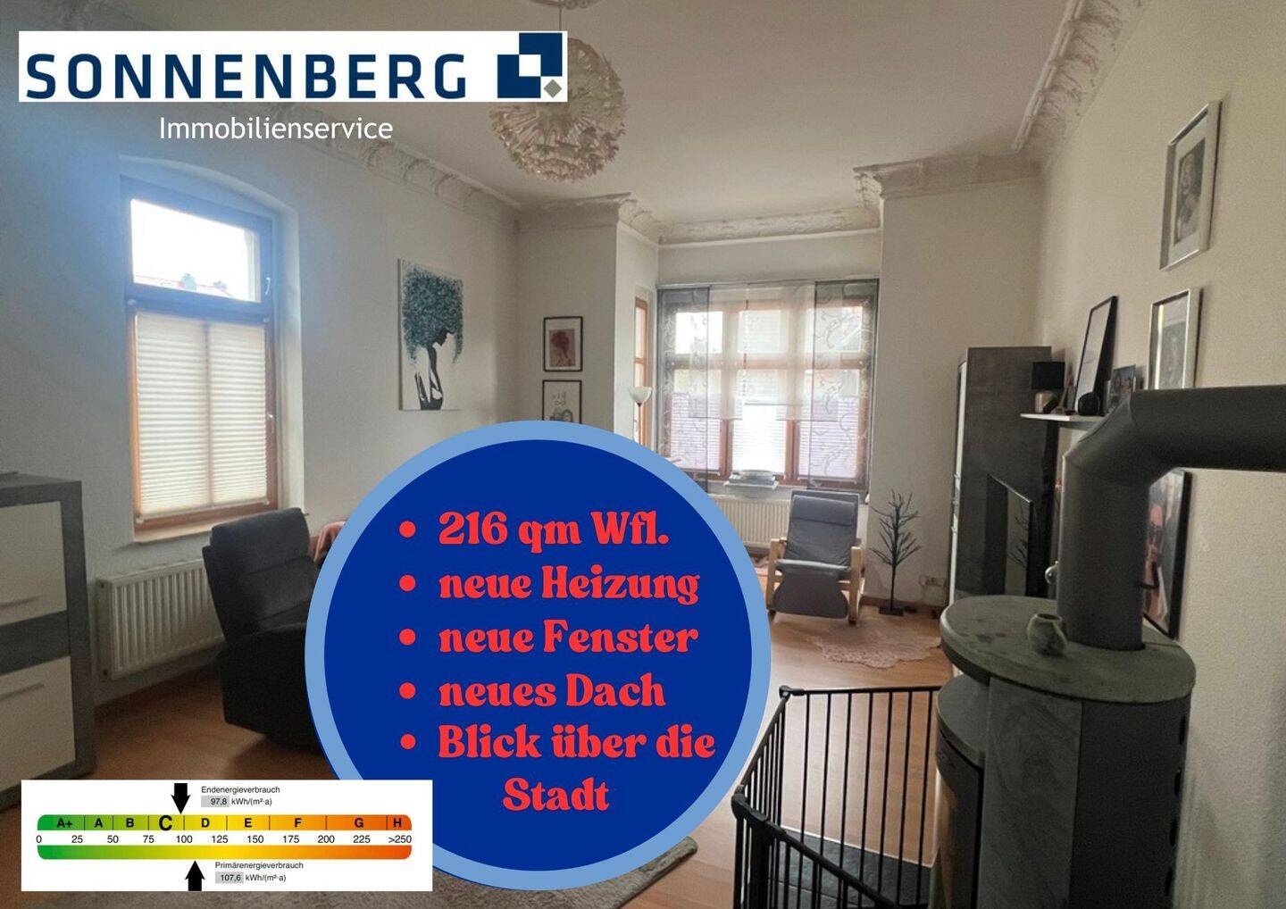Stilvolle und modernisierte  Stadtvilla in begehrter Wohnlage von Sondershausen zum Eigennutzen oder Vermieten, 99706 Sondershausen
