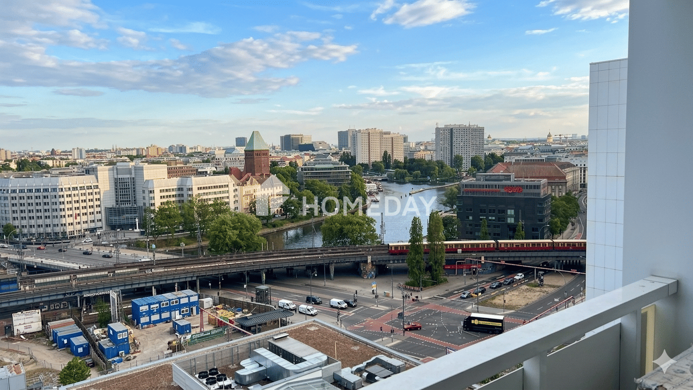 Mitten im Zentrum und Blick auf die Spree: 3-Zimmer-Wohnung mit Loggia und 2 Stellplätzen