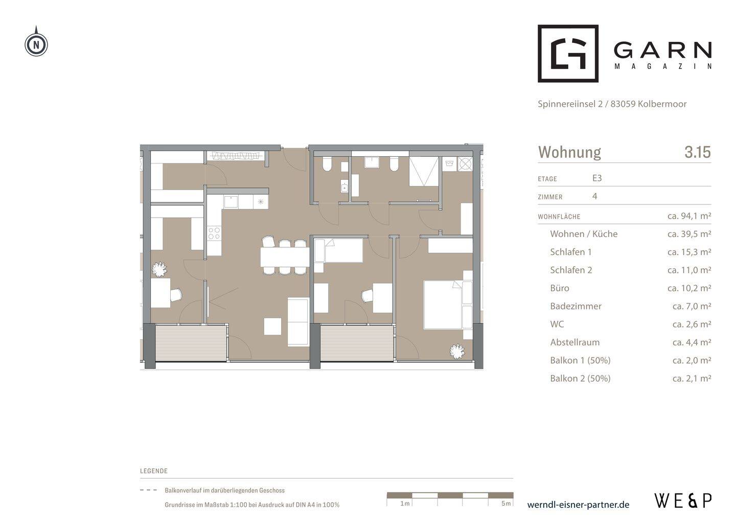 4-Zimmer-Neubauwohnung mit ca. 94 m², Südausrichtung und Bergblick über Kolbermoor, 83059 Kolbermoor