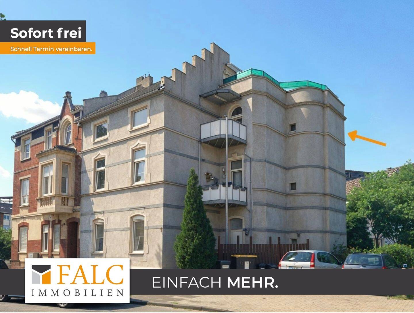 Maisonette mit ca. 26 m² Dachterrasse, Balkon und zusätzlichem Dachboden – viel Potenzial im Altbau, 47166 Duisburg